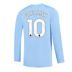 Manchester City Jack Grealish #10 Koszulka Podstawowych 2023-24 Długi Rękaw
